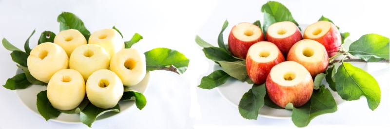 Ganze Äpfel entkernt, z.B. für Bratäpfel und Weiterverarbeitung (Apfelmus,...)